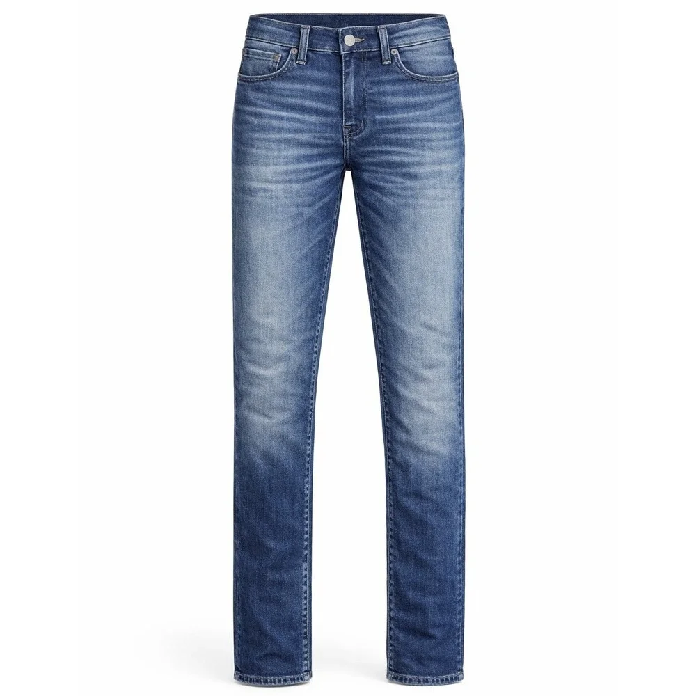 Mavi Jeans Denim Men 32x32 Blue Slim Straight Medium Wash Whiskered Stretch